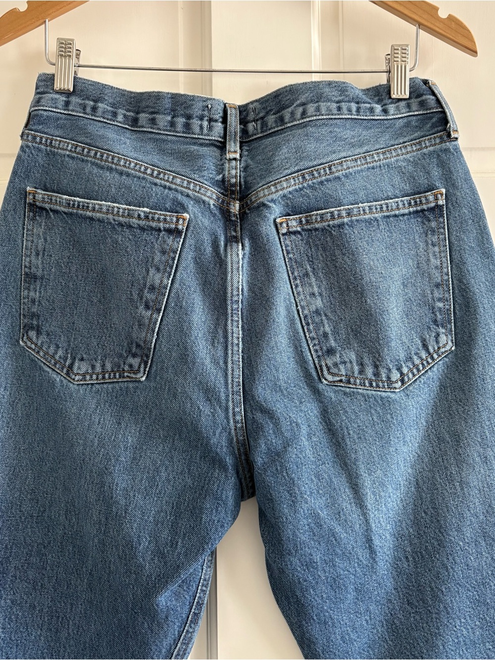 Agolde Fran Button-Fly Medium Wash Blue Jeans Size 28 - Picture 5 of 15